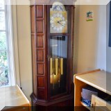 D01. Grandfather clock with German movement. 80&rdquo;h x 28&rdquo;w x 14&rdquo; 